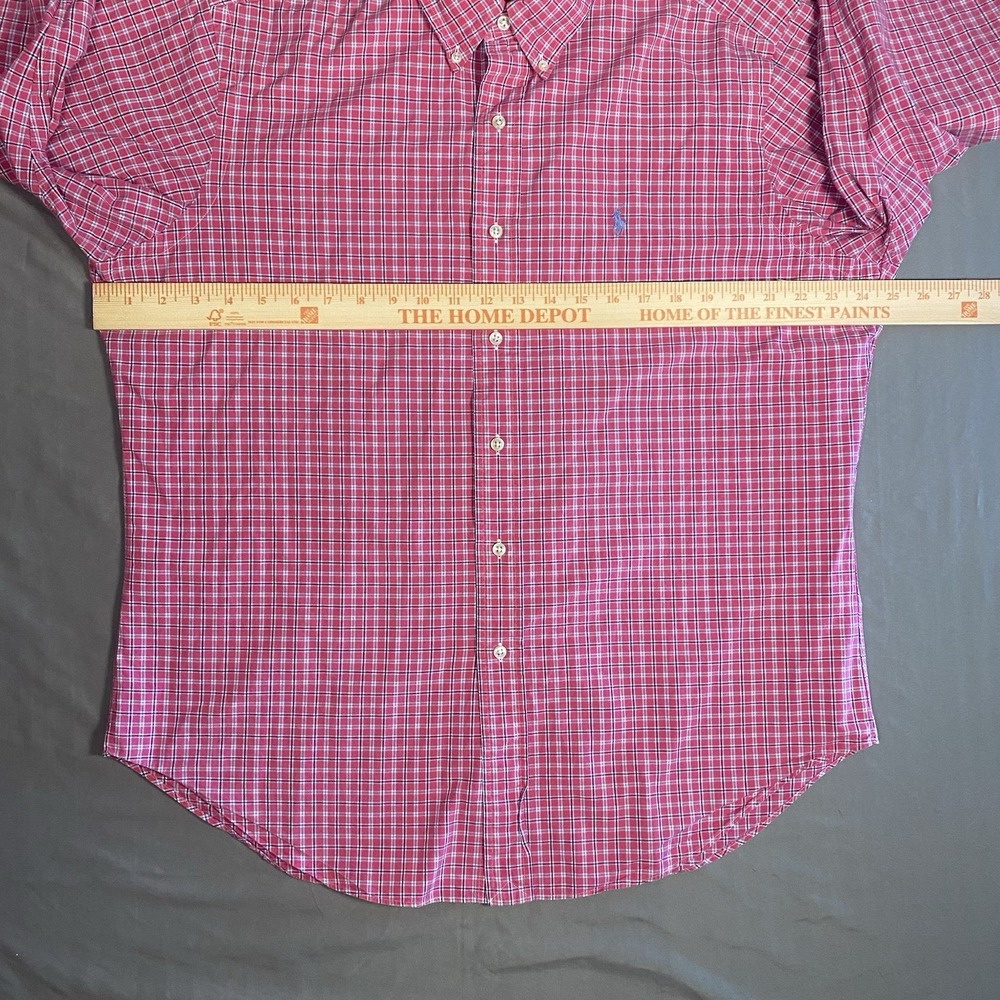 RALPH LAUREN Pink Multicolor Plaid Classic Fit Long Sleeve Button Up Shirt L - Picture 4 of 10